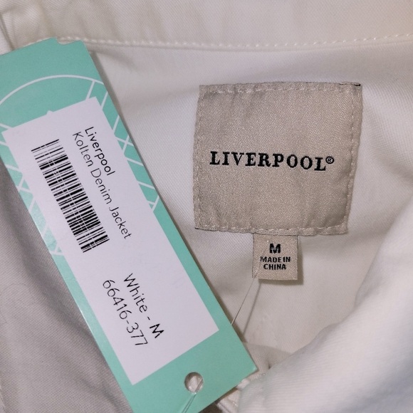Liverpool NWT White Stretch Kolten Denim Long Sleeve Jacket Women's Size M - Picture 14 of 14